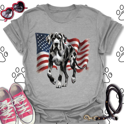 Great Dane American Flag T-Shirt
