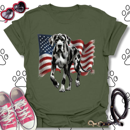Great Dane American Flag T-Shirt