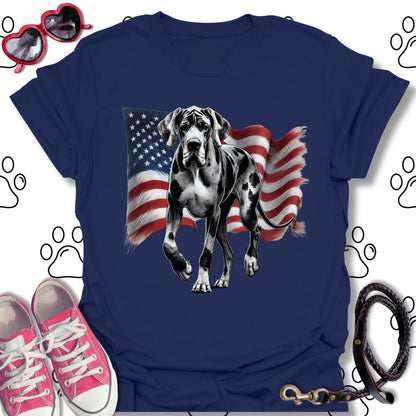 Great Dane American Flag T-Shirt