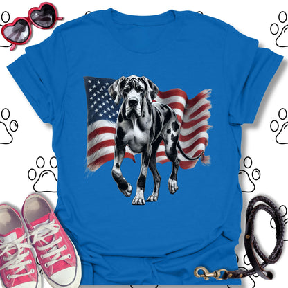 Great Dane American Flag T-Shirt