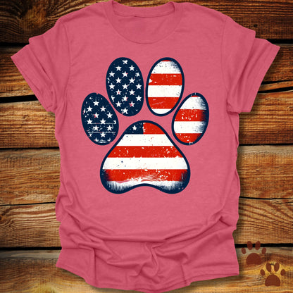 Patriotic Dog Paw T-Shirt