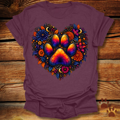 Celestial Autumn Paw Heart T-Shirt