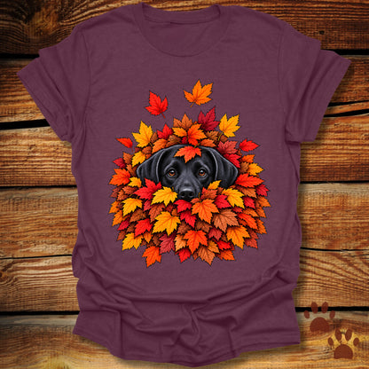 Labrador Retriever Leaf Pile T-Shirt - Front & Back Print