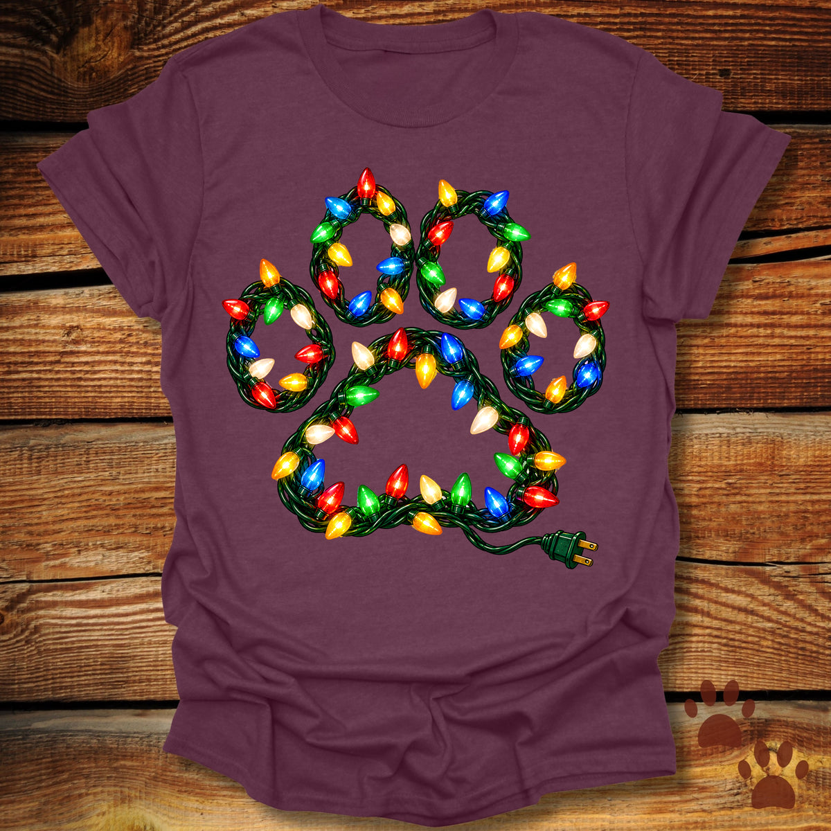 Christmas Light Paw T-Shirt