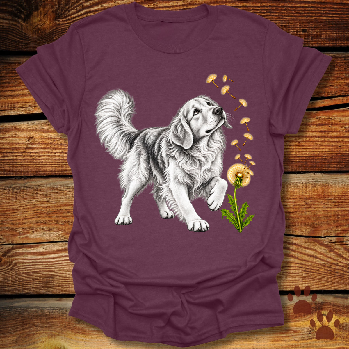 Golden Retriever Dandelion Wish T-Shirt