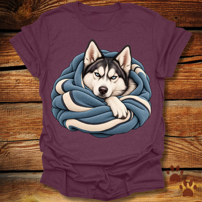 Husky Blanket Burrito T-Shirt