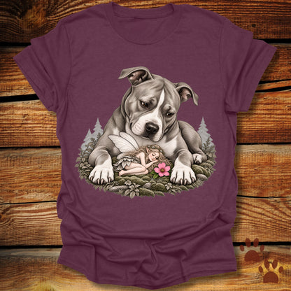 Pit Bull Whimsical Sleeping Fairy T-Shirt