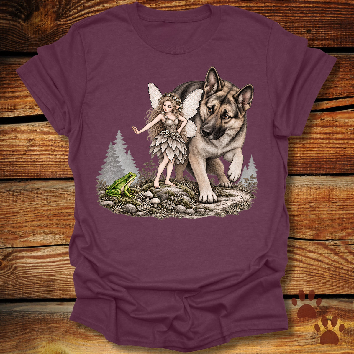 Fairy, Frog and German Shepherd T-Shirt