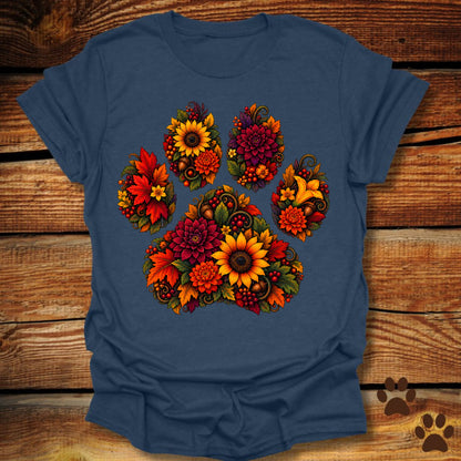 Autumn Floral Paw T-Shirt