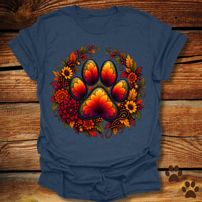 Autumn Paw Print Wreath T-Shirt