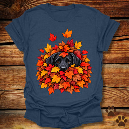 Labrador Retriever Leaf Pile T-Shirt - Front & Back Print