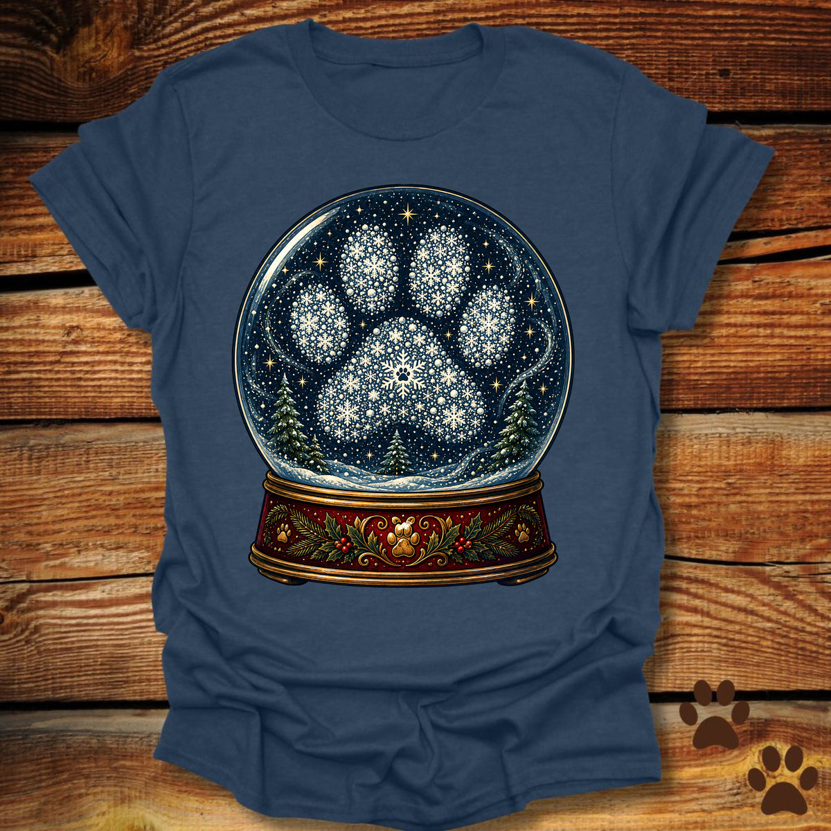Dog Paw Snow Globe T-Shirt