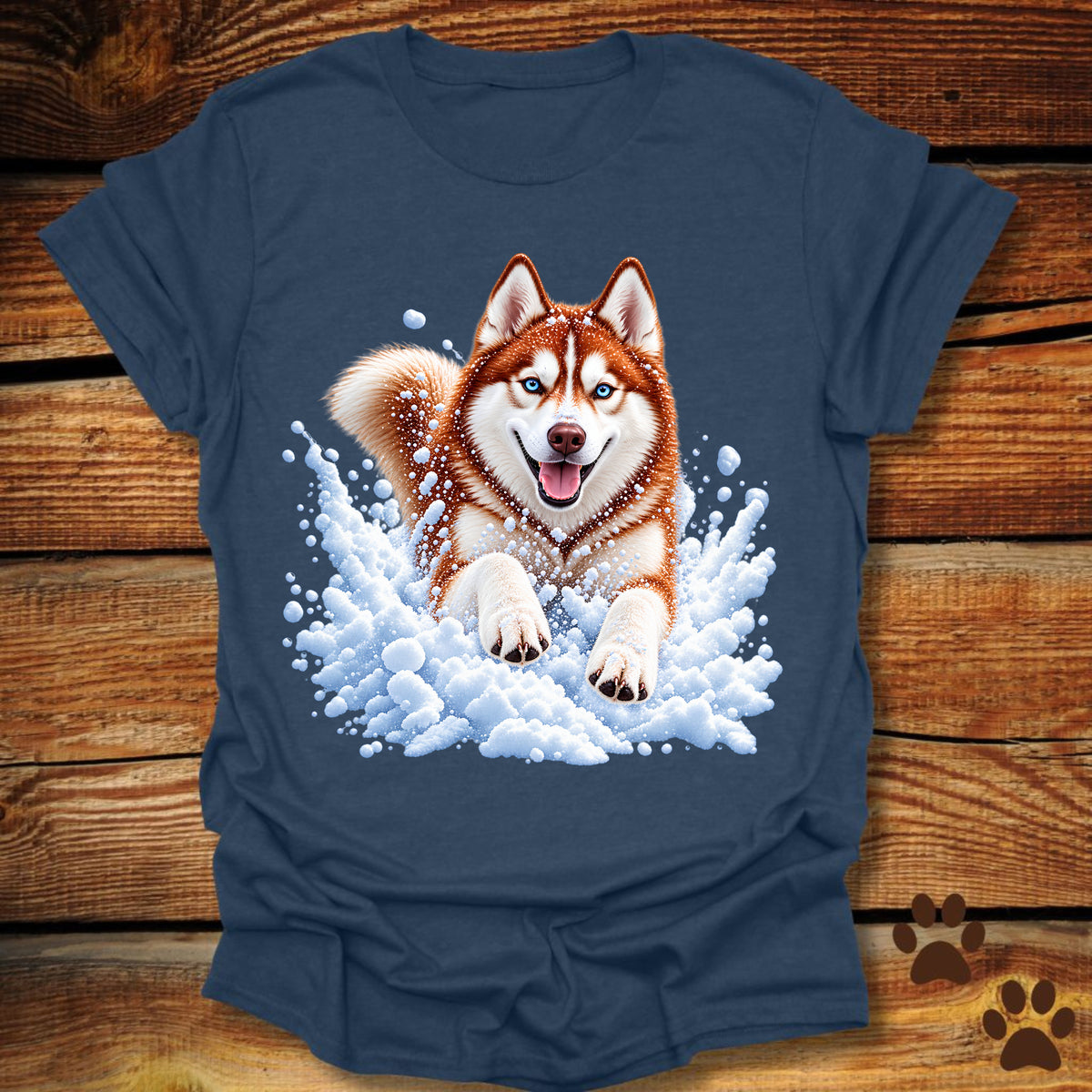 Red Husky Snow Day T-Shirt