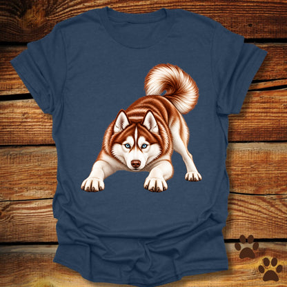 Red Siberian Husky Ready For Mischief T-Shirt