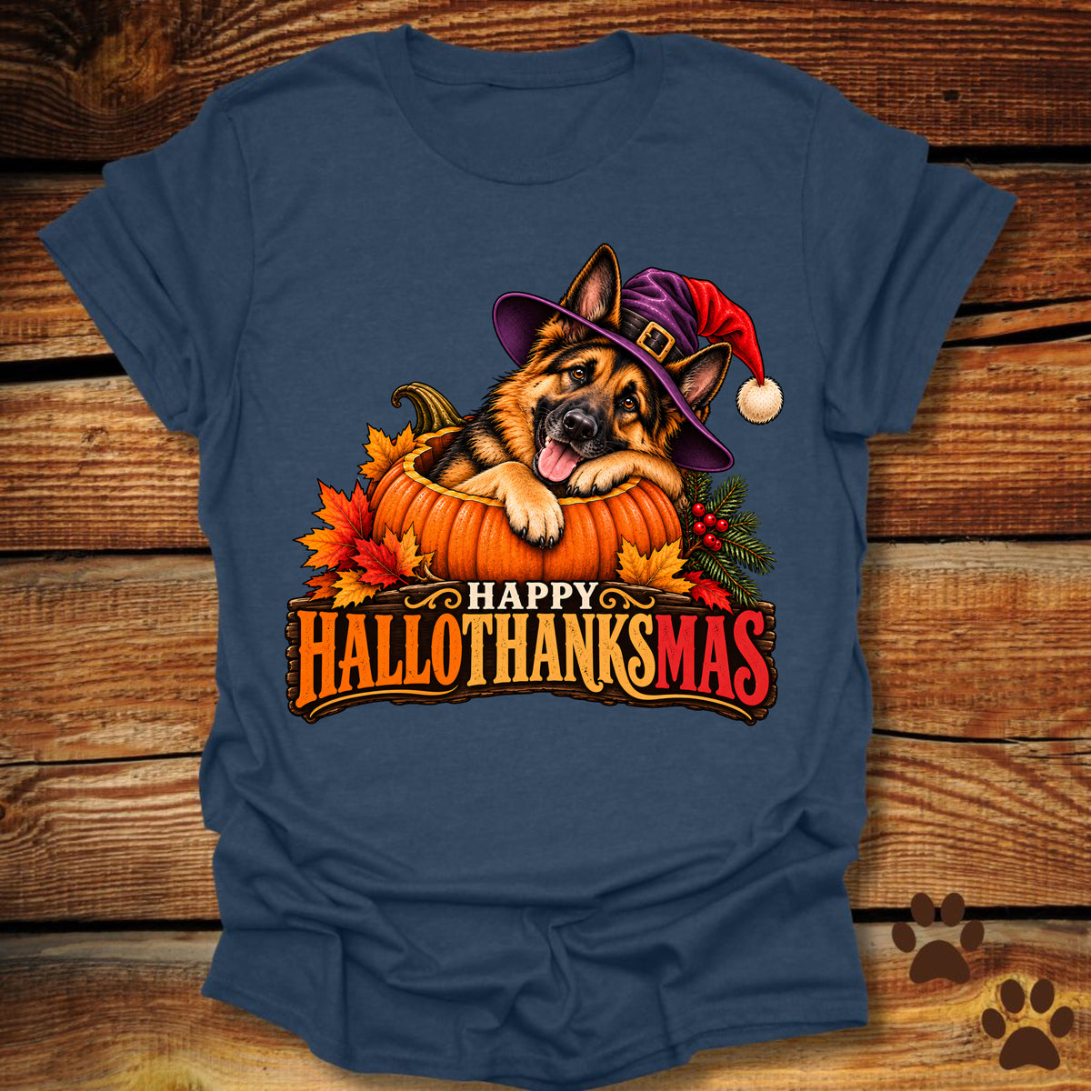 Happy Hallothanksmas German Shepherd T-Shirt
