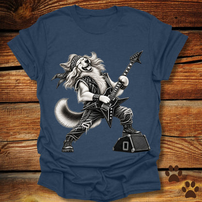 Golden Retriever Heavy Metal Guitar T-Shirt