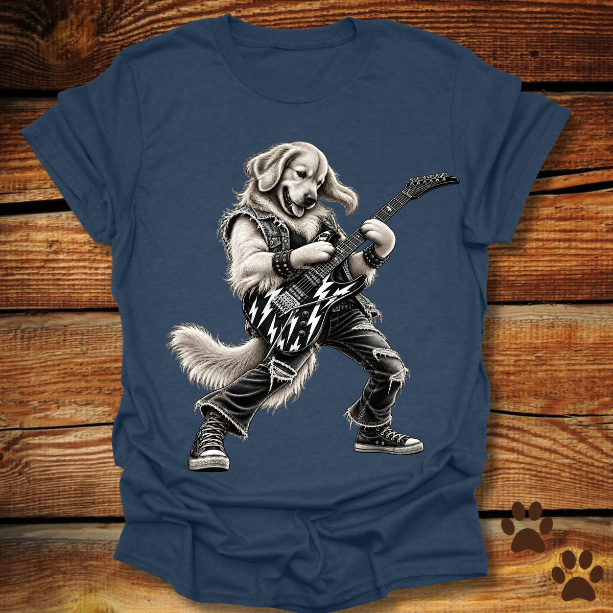 Golden Retriever Guitar Shredder T-Shirt