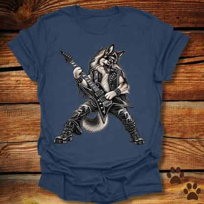German Shepherd Heavy Metal Guitar T-Shirt