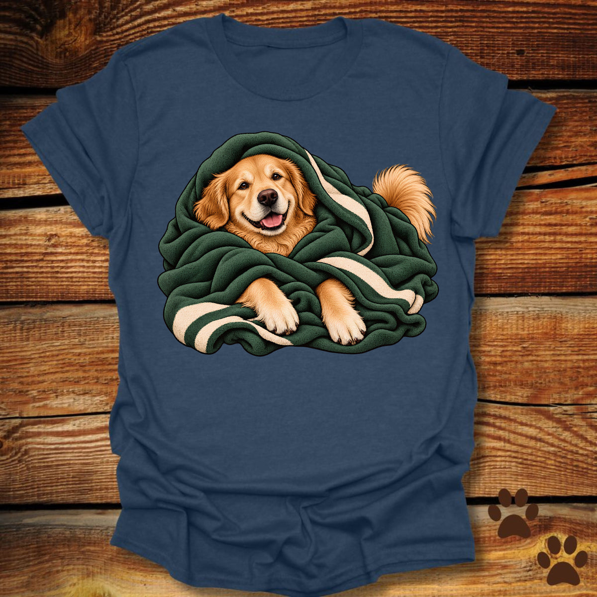 Golden Retriever Blanket Burrito T-Shirt