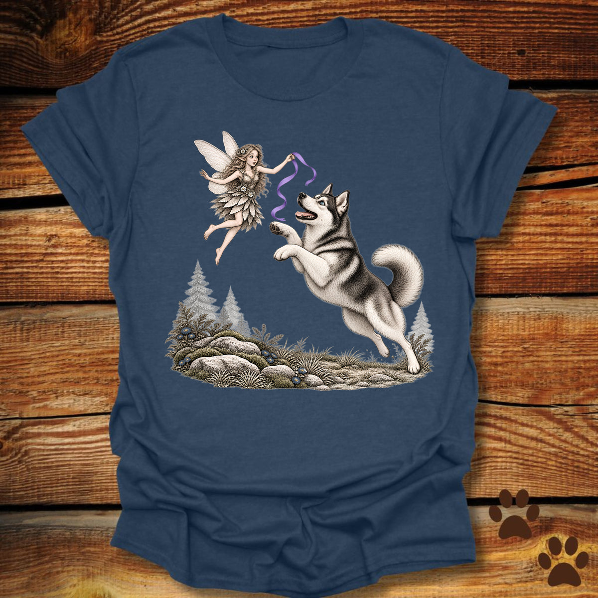 Husky Whimsical Fairy T-Shirt