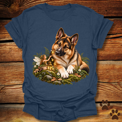 German Shepherd and Fairy Fireflies T-Shirt