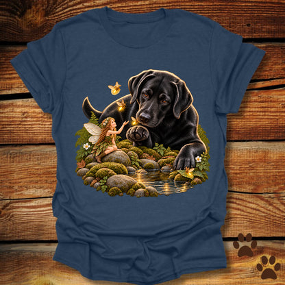 Black Lab and Fairy Fireflies T-Shirt