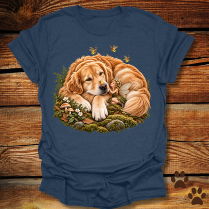 Golden Retriever and Fairy Fireflies T-Shirt