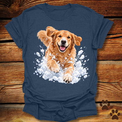 Golden Retriever Snow Day T-Shirt - Front & Back Print