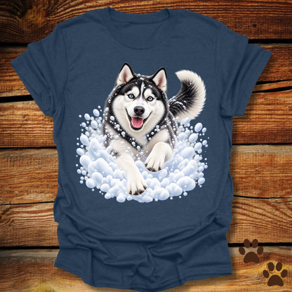 Siberian Husky Snow Day T-Shirt - Front & Back Print