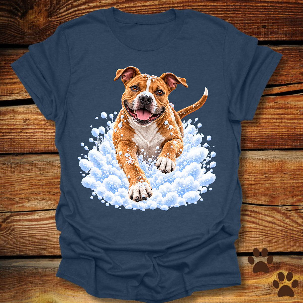 Pit Bull Snow Day T-Shirt - Front & Back Print