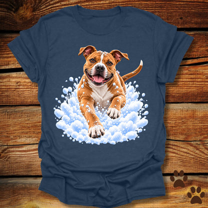 Pit Bull Snow Day T-Shirt - Front & Back Print