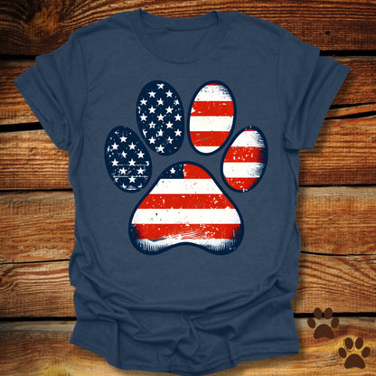 Patriotic Dog Paw T-Shirt