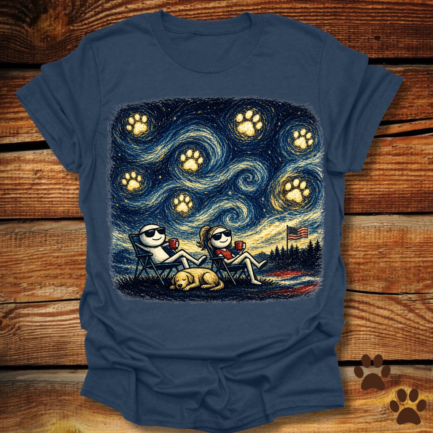 Starry Night Patriotic Chill T-Shirt