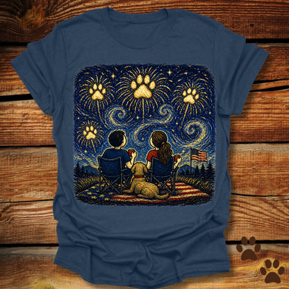Starry Night Fireworks T-Shirt