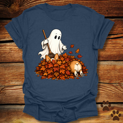 Corgi Leaf Pile T-Shirt