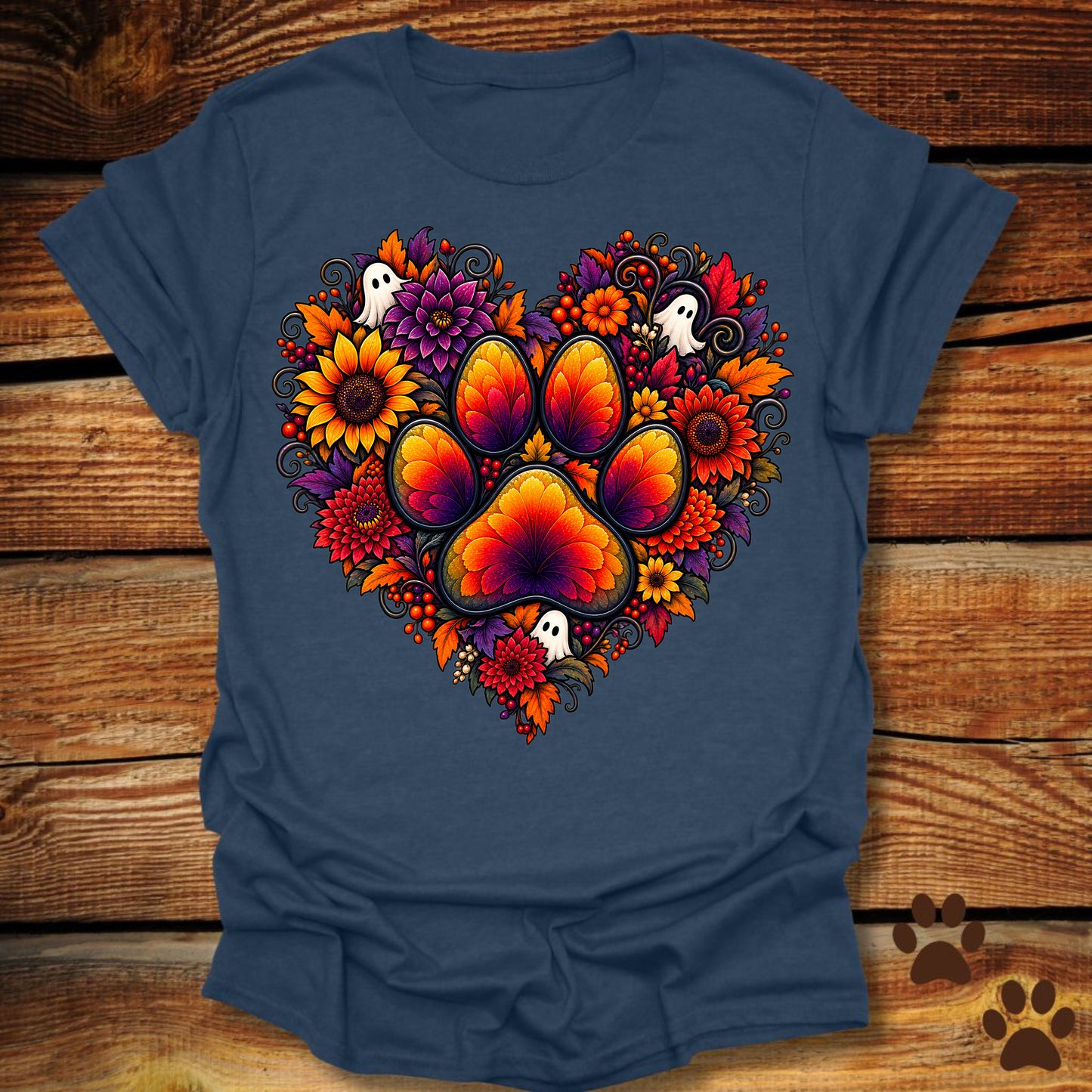 Hidden Ghost Paw Heart T-Shirt