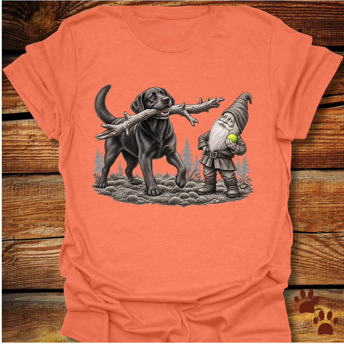Garden Gnome and Labrador Retriever T-Shirt