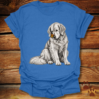 Golden Retriever with Butterfly on Nose T-Shirt
