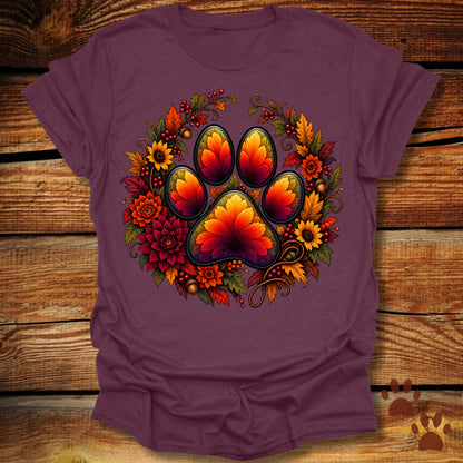 Autumn Paw Print Wreath T-Shirt