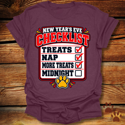 My Dog's New Year's Eve Checklist T-Shirt