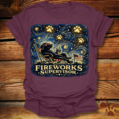 Starry Night Fireworks Supervisor T-Shirt