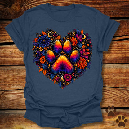 Celestial Autumn Paw Heart T-Shirt