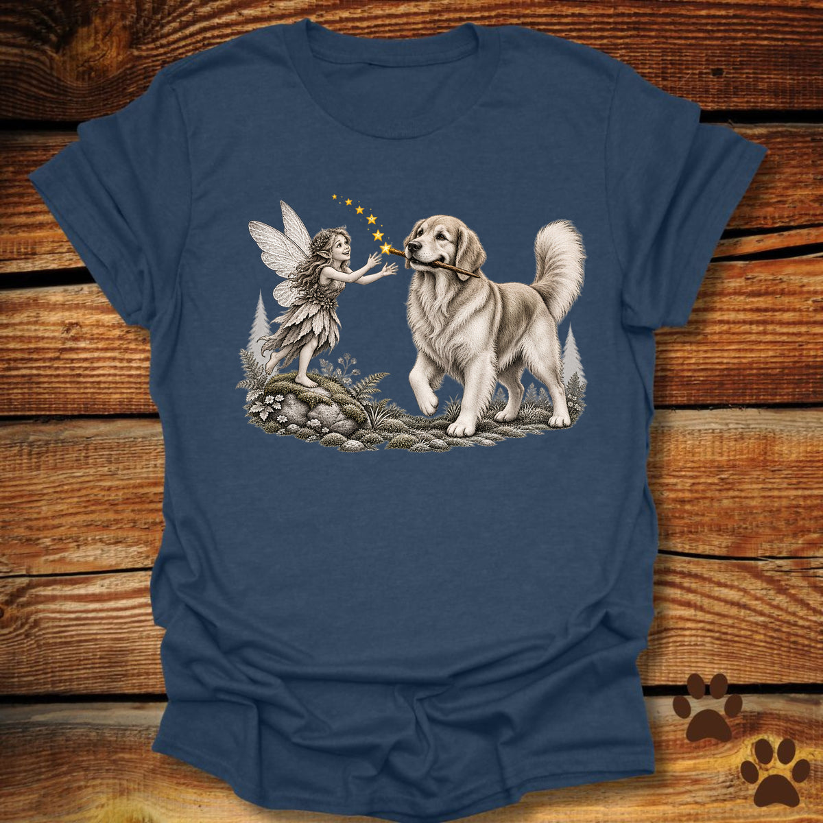 Golden Retriever Whimsical Fairy T-Shirt