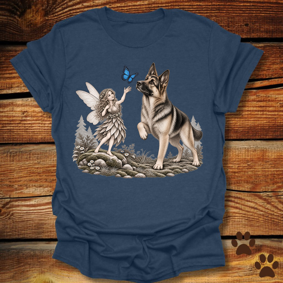 German Shepherd Whimsical Fairy T-Shirt