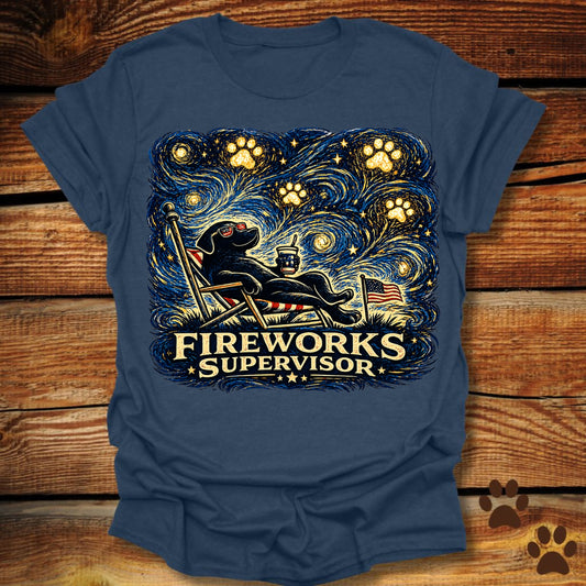Starry Night Fireworks Supervisor T-Shirt
