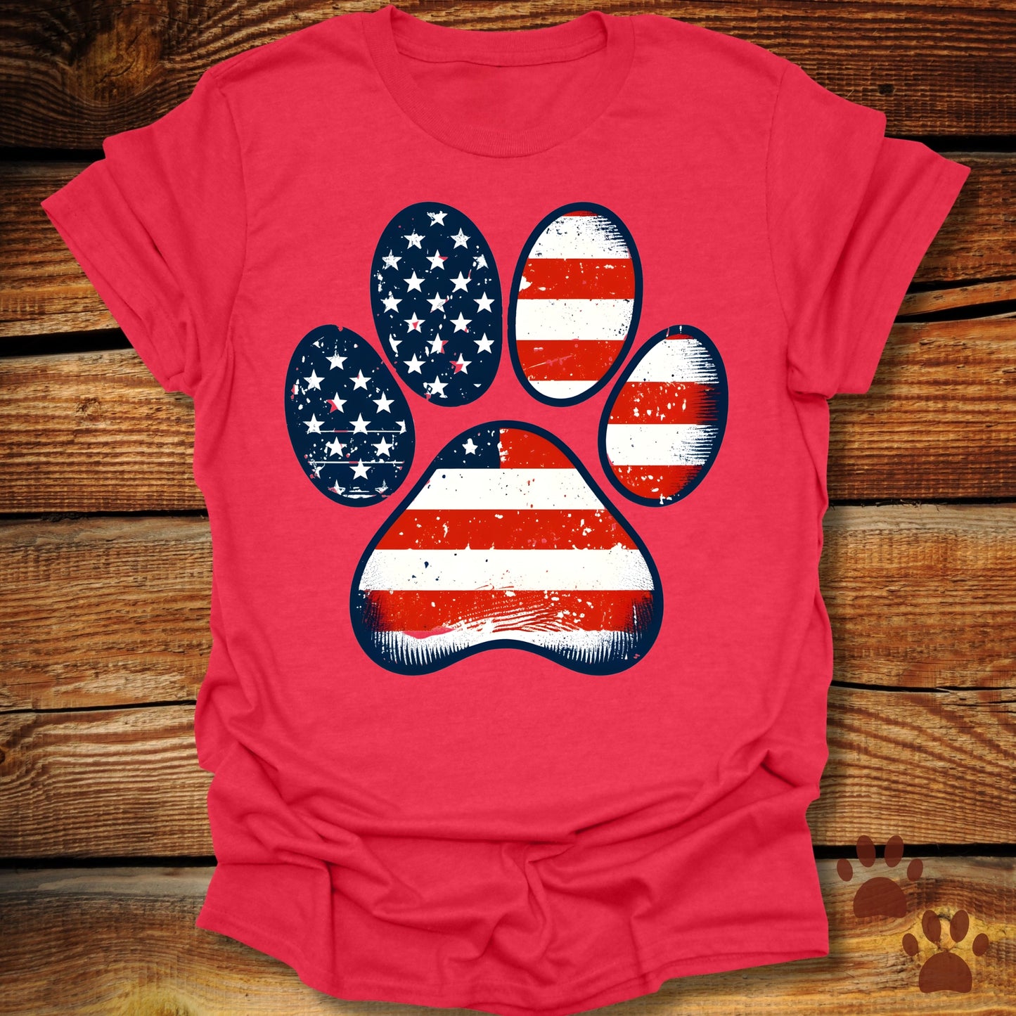 Patriotic Dog Paw T-Shirt