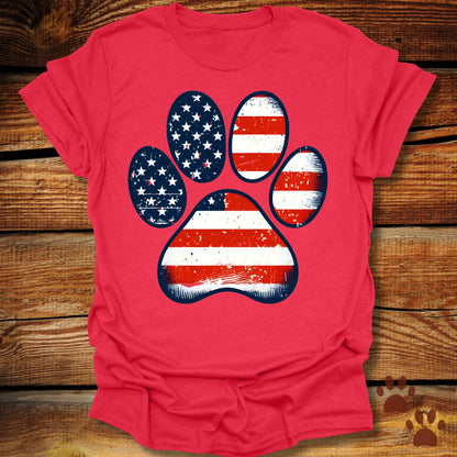 Patriotic Dog Paw T-Shirt