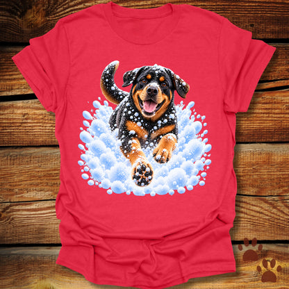 Rottweiler Snow Day T-Shirt - Front & Back Print