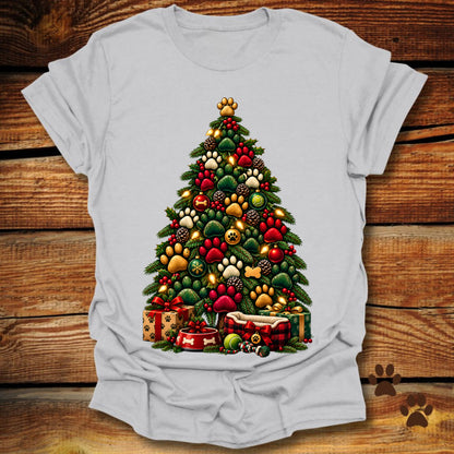 Dog Paw Christmas Tree T-Shirt