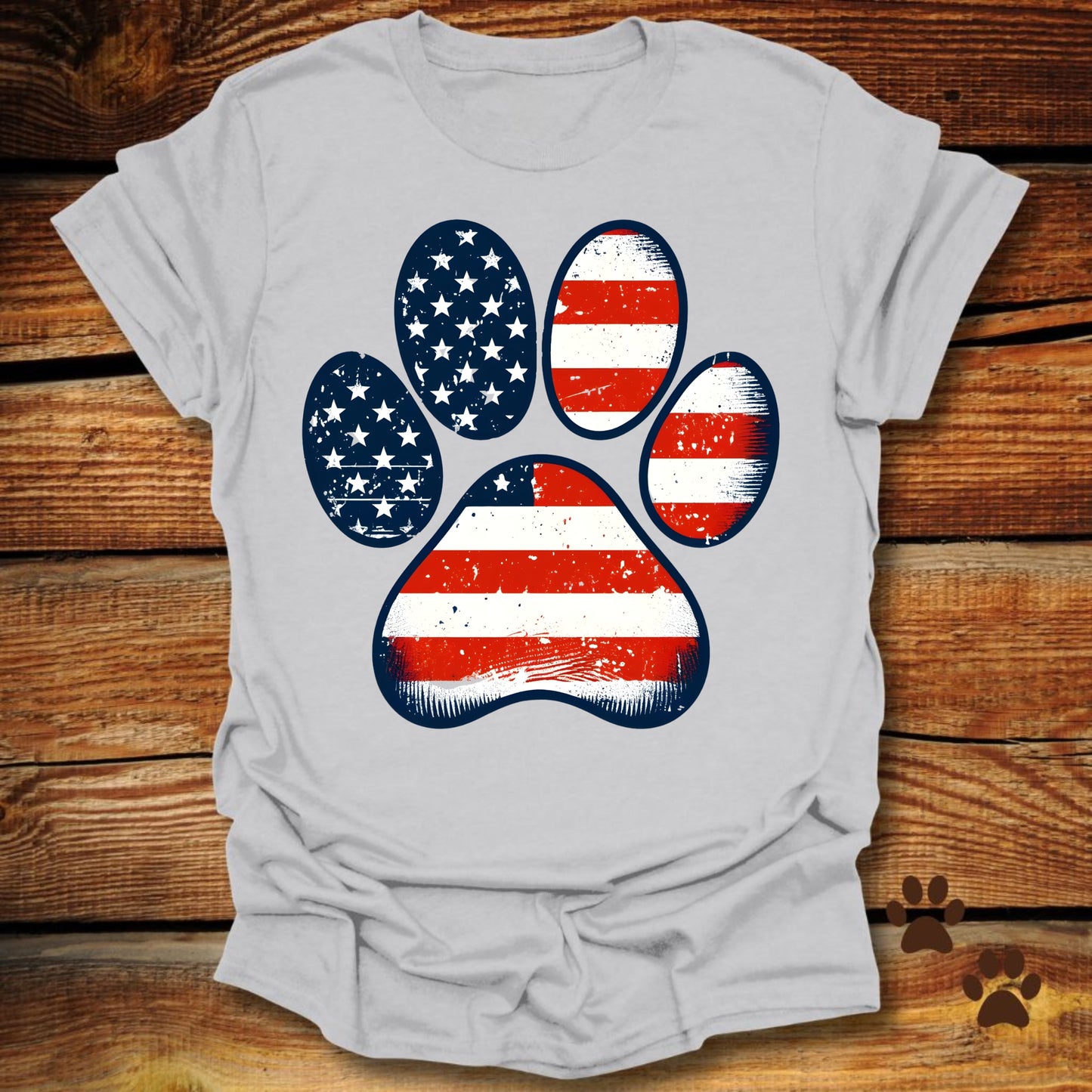 Patriotic Dog Paw T-Shirt